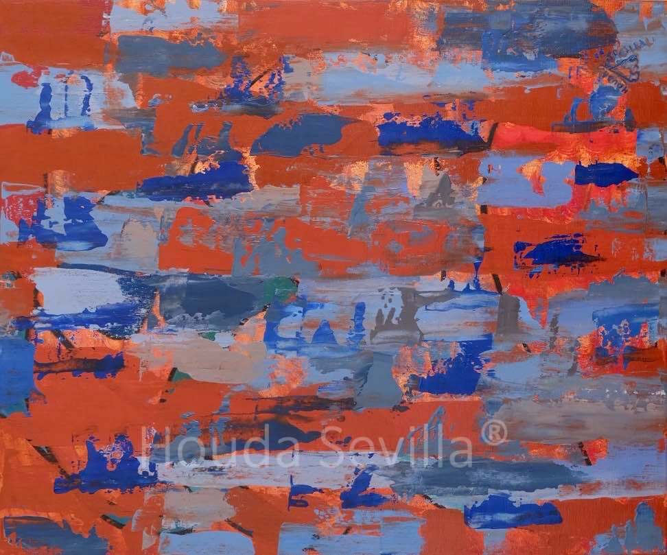 Tableau Lagune au crépuscule artiste Houda Sevilla