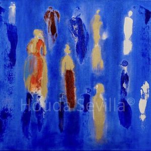 Peinture abstraite huile Paris est une fête artiste Houda Sevilla