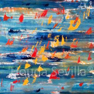 Tableau abstrait Régates artiste Houda Sevilla