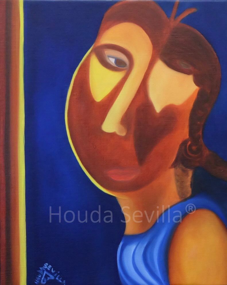 peinture huile Conscience, le blues