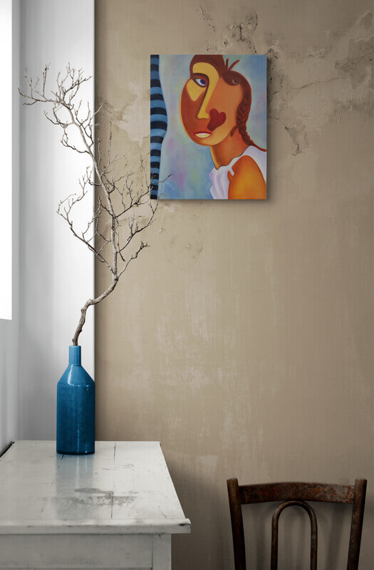 Portrait femme Conscience, le rideau artiste Houda Sevilla