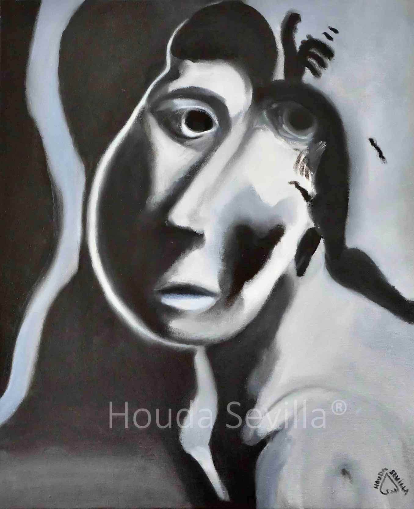Portrait femme noir et blanc Conscience