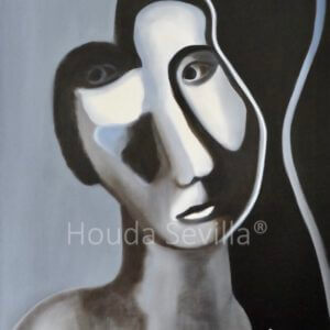 Portrait homme noir et blanc Conscient artiste Houda Sevilla