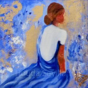 Tableau petit format Contemplation artiste Houda Sevilla