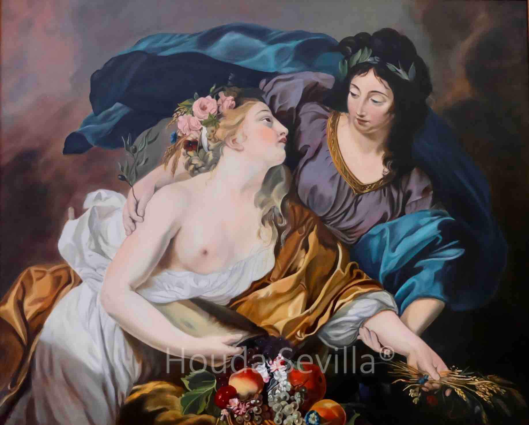 CopieLa paix ramenant l'abondance, copie tableau maitre par Houda Sevilla d'après Élisabeth Vigée Le Brun