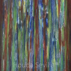 Tableau abstrait nature Forêt artiste Houda Sevilla