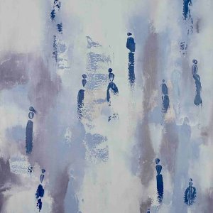 tableau bleu et blanc vers la lumière