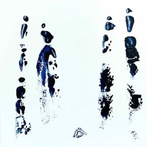 Tableau bleu et blanc "Parallèles"