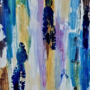 Peinture à l'huile turquoise sens