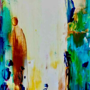 Galerie d'Art. Peinture abstraite Alegria par Houda Sevilla