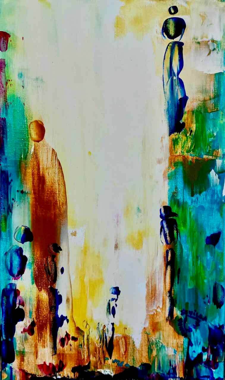 Galerie d'Art. Peinture abstraite Alegria par Houda Sevilla