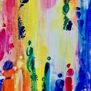 Tableau abstrait Echo par Houda Sevilla