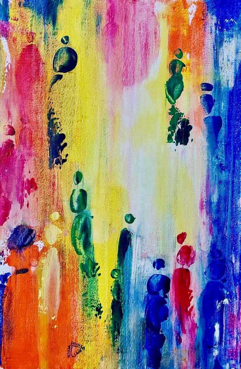 Tableau abstrait Echo par Houda Sevilla