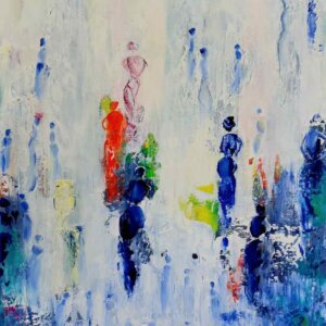 Tableau abstrait coloré Envol par Houda Sevilla